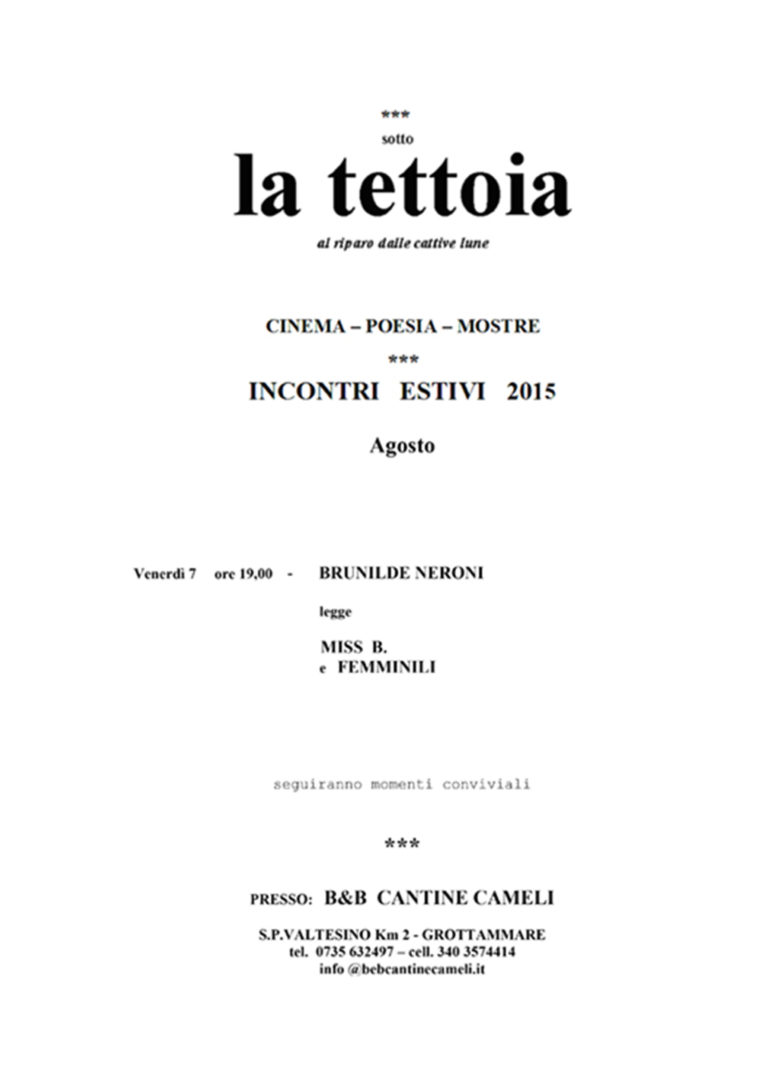 Incontri estivi 2015