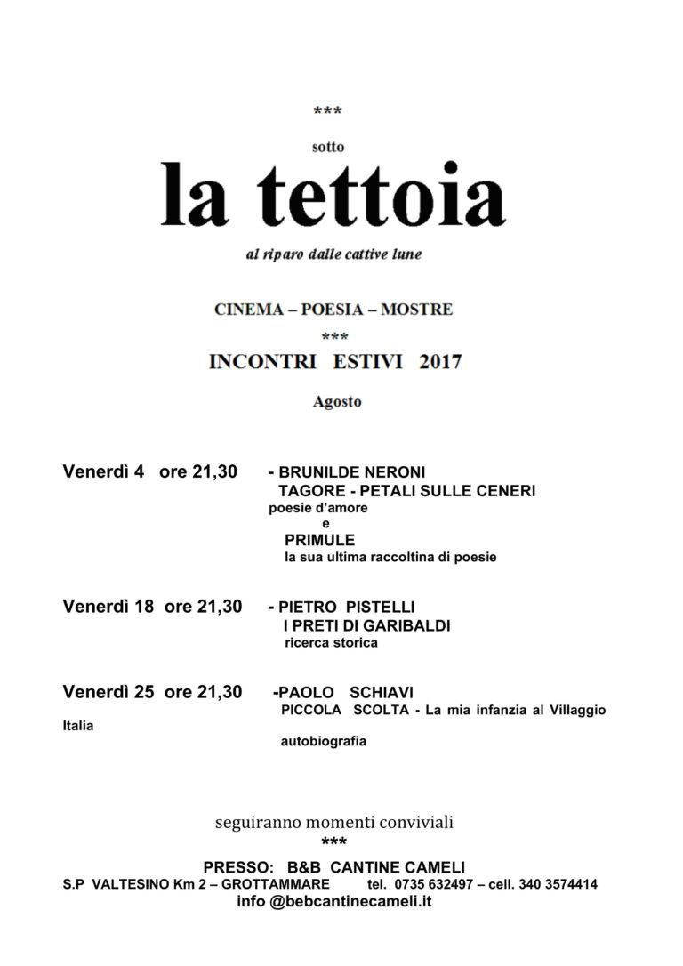 Incontri estivi 2017